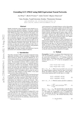 Extending GCC-PHAT using Shift Equivariant Neural Networks