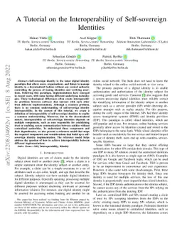 A Tutorial on the Interoperability of Self-sovereign Identities