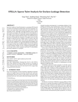 STELLA: Sparse Taint Analysis for Enclave Leakage Detection