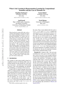 Where's the Learning in Representation Learning for Compositional
  Semantics and the Case of Thematic Fit