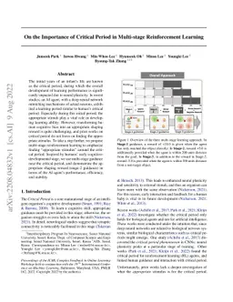On the Importance of Critical Period in Multi-stage Reinforcement
  Learning
