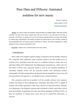 Pure Data and INScore: Animated notation for new music