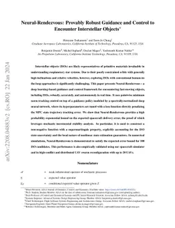 Neural-Rendezvous: Provably Robust Guidance and Control to Encounter
  Interstellar Objects