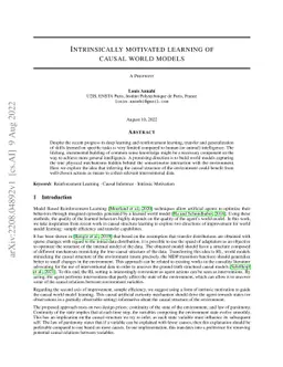 Intrinsically Motivated Learning of Causal World Models