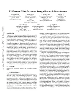 TSRFormer: Table Structure Recognition with Transformers