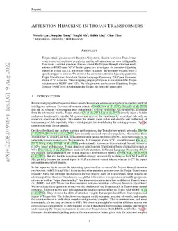 Attention Hijacking in Trojan Transformers