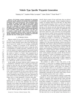 Vehicle Type Specific Waypoint Generation