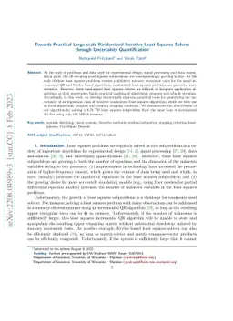 Towards Practical Large-scale Randomized Iterative Least Squares Solvers
  through Uncertainty Quantification
