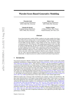 Wavelet Score-Based Generative Modeling