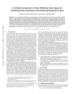 A Unified Comparison of User Modeling Techniques for Predicting Data
  Interaction and Detecting Exploration Bias