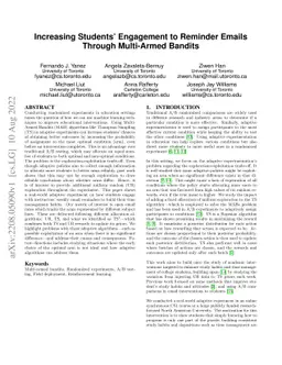 Increasing Students' Engagement to Reminder Emails Through Multi-Armed
  Bandits
