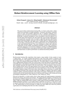 Robust Reinforcement Learning using Offline Data