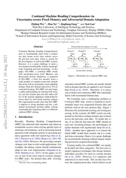 Continual Machine Reading Comprehension via Uncertainty-aware Fixed
  Memory and Adversarial Domain Adaptation