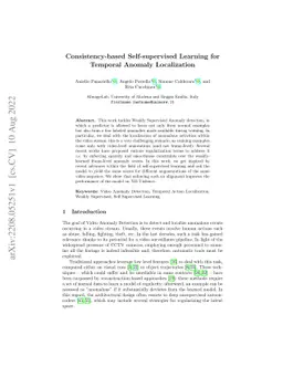Consistency-based Self-supervised Learning for Temporal Anomaly
  Localization
