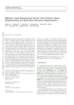 Efficient Joint-Dimensional Search with Solution Space Regularization
  for Real-Time Semantic Segmentation