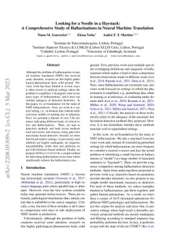 Looking for a Needle in a Haystack: A Comprehensive Study of
  Hallucinations in Neural Machine Translation