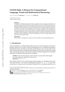 CLEVR-Math: A Dataset for Compositional Language, Visual and
  Mathematical Reasoning