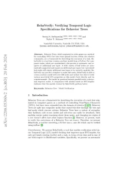 BehaVerify: Verifying Temporal Logic Specifications for Behavior Trees