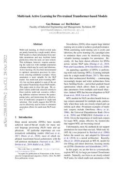 Multi-task Active Learning for Pre-trained Transformer-based Models