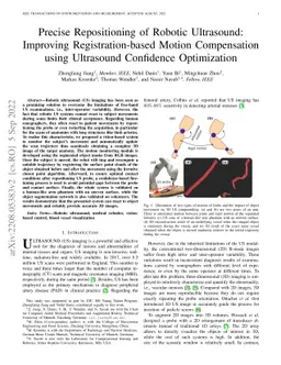 Precise Repositioning of Robotic Ultrasound: Improving
  Registration-based Motion Compensation using Ultrasound Confidence
  Optimization
