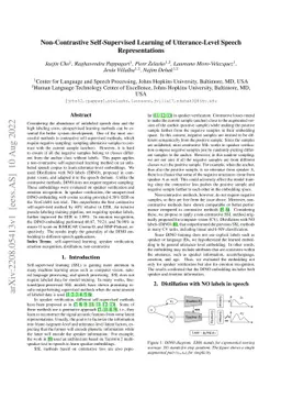 Non-Contrastive Self-Supervised Learning of Utterance-Level Speech
  Representations