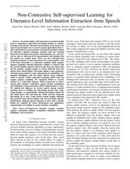 Non-Contrastive Self-supervised Learning for Utterance-Level Information
  Extraction from Speech