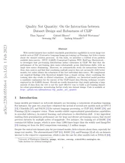 Quality Not Quantity: On the Interaction between Dataset Design and
  Robustness of CLIP