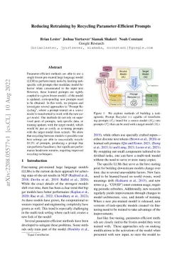 Reducing Retraining by Recycling Parameter-Efficient Prompts