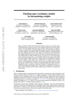 Patching open-vocabulary models by interpolating weights