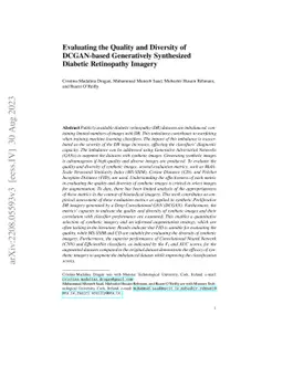Evaluating the Quality and Diversity of DCGAN-based Generatively
  Synthesized Diabetic Retinopathy Imagery