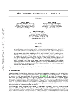 Multi-fidelity wavelet neural operator with application to uncertainty
  quantification