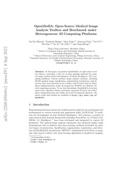 OpenMedIA: Open-Source Medical Image Analysis Toolbox and Benchmark
  under Heterogeneous AI Computing Platforms