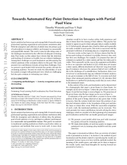 Towards Automated Key-Point Detection in Images with Partial Pool View