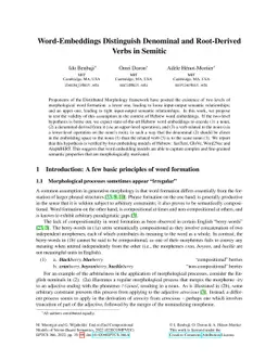 Word-Embeddings Distinguish Denominal and Root-Derived Verbs in Semitic