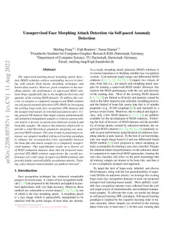Unsupervised Face Morphing Attack Detection via Self-paced Anomaly
  Detection