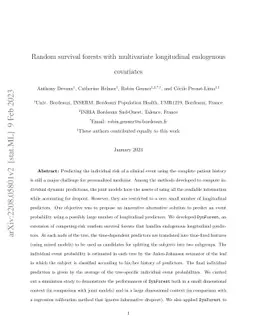 Random survival forests with multivariate longitudinal endogenous
  covariates