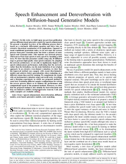Speech Enhancement and Dereverberation with Diffusion-based Generative Models