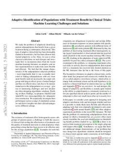 Adaptive Identification of Populations with Treatment Benefit in
  Clinical Trials: Machine Learning Challenges and Solutions