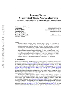 Language Tokens: A Frustratingly Simple Approach Improves Zero-Shot
  Performance of Multilingual Translation