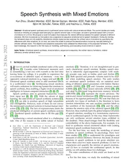 Speech Synthesis with Mixed Emotions