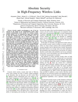 Absolute Security in High-Frequency Wireless Links