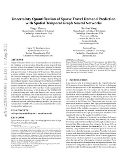 Uncertainty Quantification of Sparse Travel Demand Prediction with
  Spatial-Temporal Graph Neural Networks