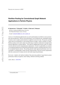 Partition Pooling for Convolutional Graph Network Applications in
  Particle Physics