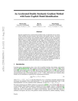 An Accelerated Doubly Stochastic Gradient Method with Faster Explicit
  Model Identification