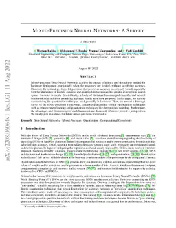 Mixed-Precision Neural Networks: A Survey