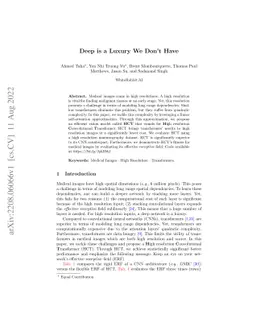 Deep is a Luxury We Don't Have