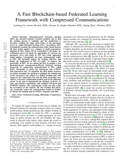 A Fast Blockchain-based Federated Learning Framework with Compressed
  Communications