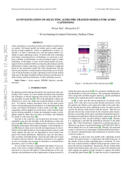 An investigation on selecting audio pre-trained models for audio
  captioning