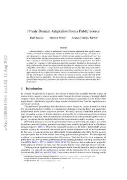 Private Domain Adaptation from a Public Source