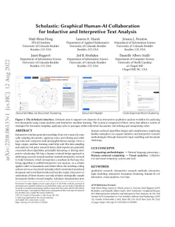 Scholastic: Graphical Human-Al Collaboration for Inductive and
  Interpretive Text Analysis